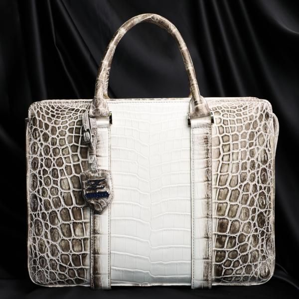 ヒマラヤクロコダイル スプリットブリーフケース - クロコダイル・ワニ