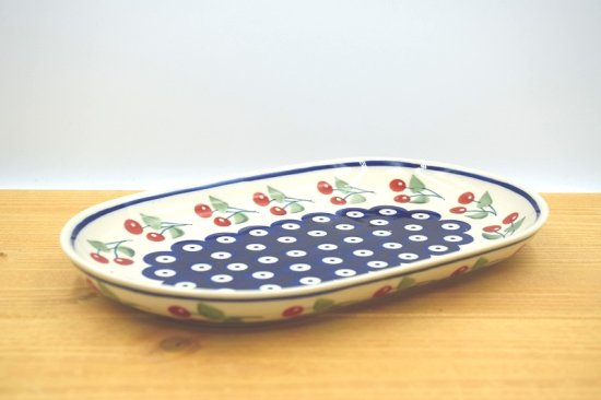 ポーリッシュポタリー  ポーランド食器 オーバル皿 アートデザイン