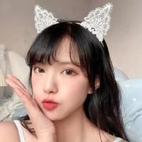 レース素材を使用したクラシカルなねこ耳カチューシャ(KATYUSHA) ホワイト