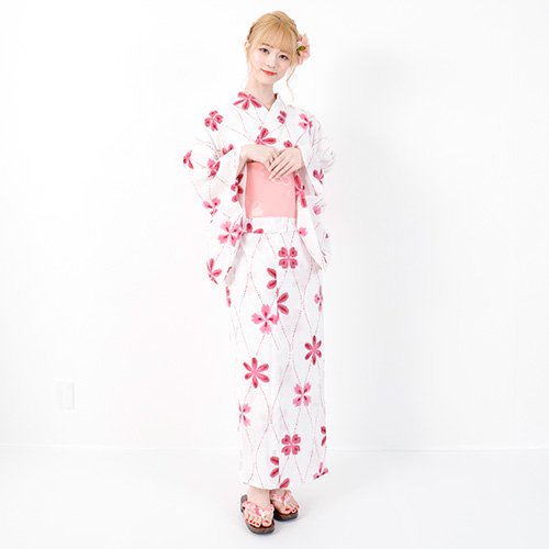 ピンクの花柄が大人かわいいシンプルな浴衣3点セット Yukata キャバドレス キャバヒールの通販ならgraxia グラシア