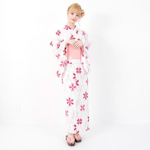 ピンクの花柄が大人かわいいシンプルな浴衣3点セット Yukata キャバドレス キャバヒールの通販ならgraxia グラシア