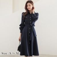 大人の余裕を感じるトレンチ風フレアワンピース(キャバドレス・CABARETDRESS)