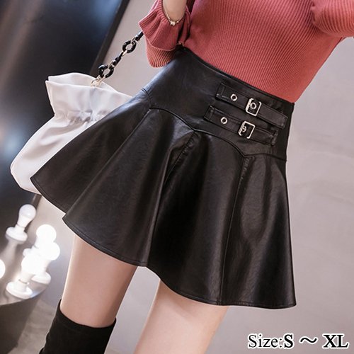 ボリュームのある形にPUレザーが大人かわいいスカート(SKIRT) - キャバ