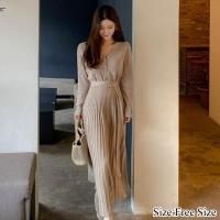 カシミヤタッチのニットプリーツワンピース(キャバドレス・CABARETDRESS)