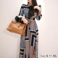 目を惹くマルチカラーの大人ワンピース(キャバドレス・CABARETDRESS)