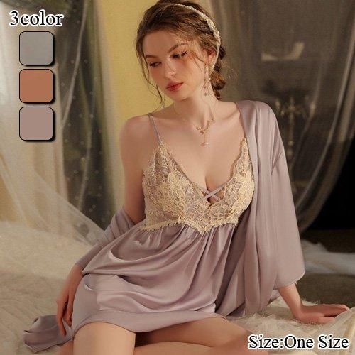 くすみカラーが美しく上品なガウンセットベビードール(BABYDOLL)[ 型番 ： 101-2066 ]この商品のカテゴリーTOPページへショップTOPページへ