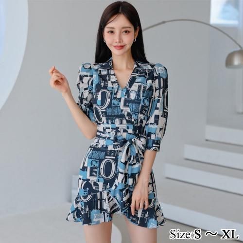 襟付き英字総柄フリルミニワンピース(キャバドレス・CABARETDRESS)[ 型番 ： GR104-4404 ]この商品のカテゴリーTOPページへショップTOPページへ