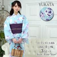 <img class='new_mark_img1' src='https://img.shop-pro.jp/img/new/icons5.gif' style='border:none;display:inline;margin:0px;padding:0px;width:auto;' />白と紫の優雅な花文様の浴衣3点セット(YUKATA)