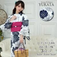 <img class='new_mark_img1' src='https://img.shop-pro.jp/img/new/icons5.gif' style='border:none;display:inline;margin:0px;padding:0px;width:auto;' />白地にモノクロームの花々が力強く大胆に配置された浴衣3点セット(YUKATA)