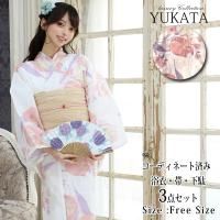 ԥϤøԥ󥯤ȥ١Υ塼åפդ줿3å(YUKATA)