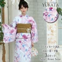 Ϥ˥ԥ󥯤ȥ֥롼Υǡ3å(YUKATA)