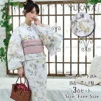 <img class='new_mark_img1' src='https://img.shop-pro.jp/img/new/icons5.gif' style='border:none;display:inline;margin:0px;padding:0px;width:auto;' />ライトグレーにクラシカルな牡丹文様の浴衣3点セット(YUKATA)