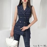 チェック柄ダブルブレストセットアップ(キャバスーツ・CABARETSUIT)