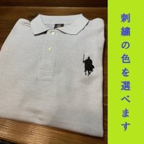 【シルエット殿・刀】ポロシャツ・選べる刺繍カラー＜ＯＸグレー ＞
