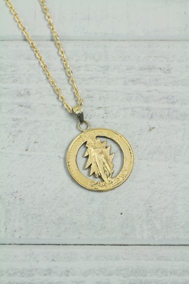 Custom Order Made Gold Coin Necklace
