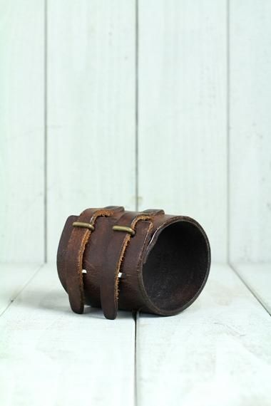 Maison Margiela Leather Bracelet Brown - イエローケーキ