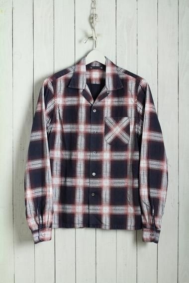 MINEDENIM/マインデニム〉19AW「開襟オンブレチェックシャツ MINEDENIM/マインデニム〉19AW「開襟オンブレチェックシャツ