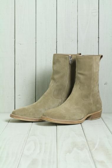 ブーツNONNATIVE ノンネイティブ サイド ジップ ペコスブーツ RAUNCHER ZIP UP BOOTS COW LEATHER 21AW ランチャー スウェード トープ 8.5 日本製 ブランド【メンズ】