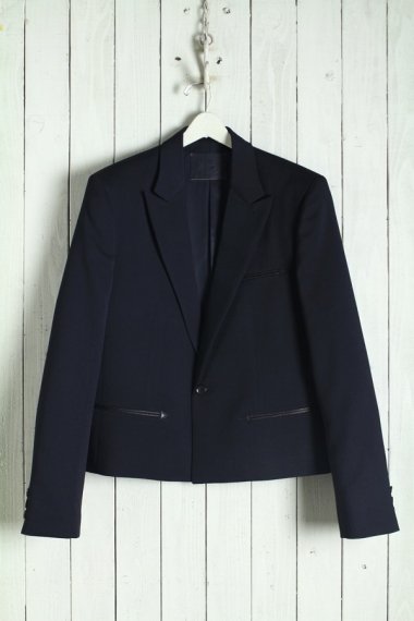 20SS Peaked Lapel Short Jacket -Wool Random Pique-