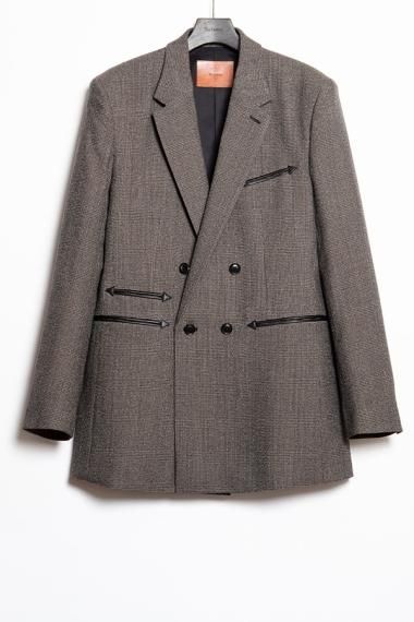 20AW DOUBLE BREASTED GLEN CHECK WOOL JACKET
