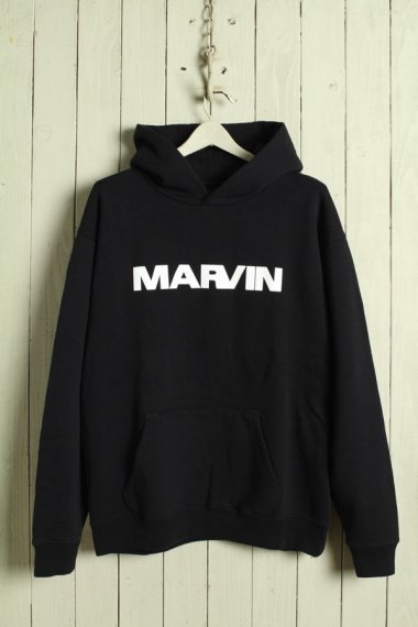 “MARVINマーヴィン” HOODED SWEAT SHIRT BLACK