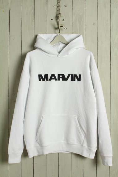 “MARVINマーヴィン” HOODED SWEAT SHIRT WHITE