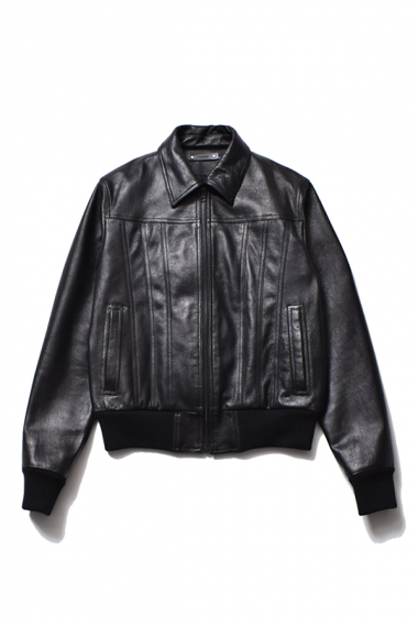 セールオファー MINEDENIM LAMB LEATHER ZIPUP RIB BLOUSON