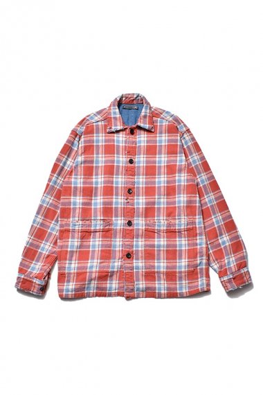 21AW Denim Hide Check Flannel Work Shirt JKT RPT