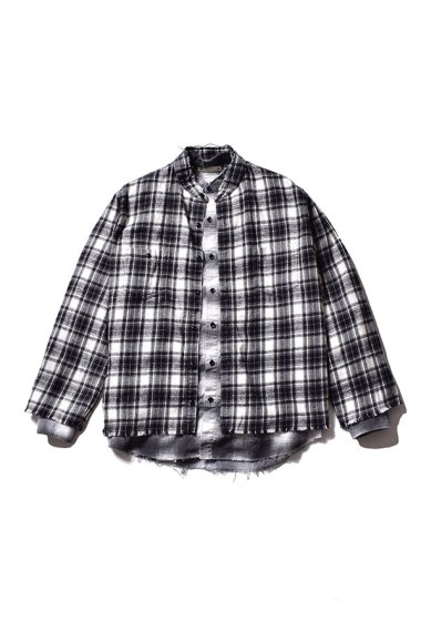 OLD PARK  MINEDENIM Check Flannel Layered Shirts BLT