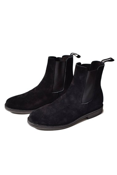 23SS Suede Leather Side Gore Boots BLK