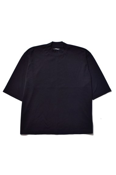 23SS Smooth Mockneck Half Sleeve T-Shirts BLK