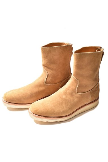 SPOT Suede Leather Back Zip Boots BEI