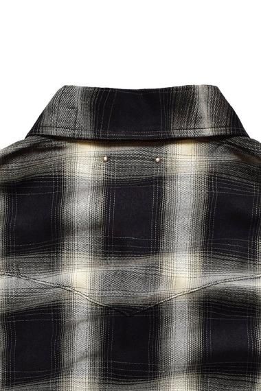 トップス Distortion Ombre Check L.Western SH MINEDENIM - Distortion Ombre Check L.Western SH - BPT / 2403