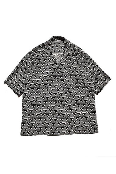 24SS Triangle Trival Print Open Collar SH WPT