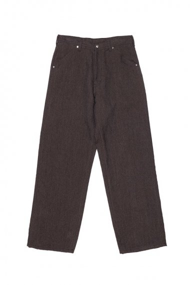 #0026 WORKERS WIDE PANTS -WOOL LINEN HERRINGBONE-