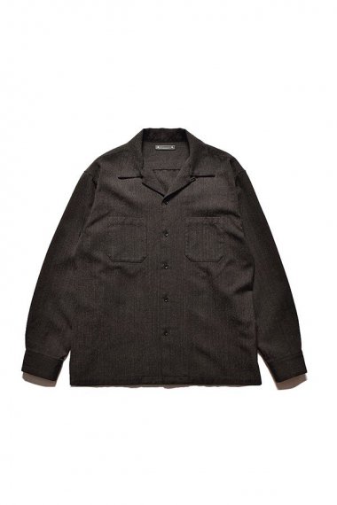 24AW Salt'n Peppar Wool Open Collar L/S SH DBR