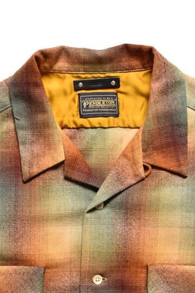 MINEDENIM PENDLETONコラボ　オープンカラーシャツ MINEDENIM - × PENDLETON W.Check Double Pocket Ooen Collar SH