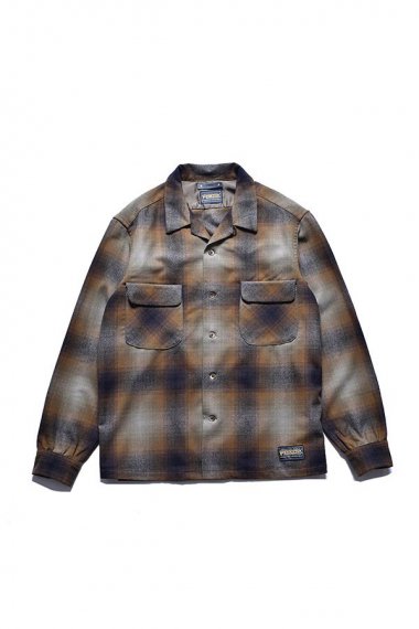 24AW PENDLETON W.Check Double Pocket Open Collar SH BRT