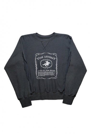 #0026 A WILD GUY FROM WESTERN SLEEVE CUT OUT CREW NECK SWEAT SHIRT -LOOPWHEEL FLEECE COTTON RAYON-