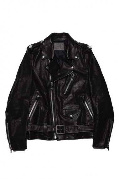 #0026 MOTORCYCLE JACKET -CALF- BLACK