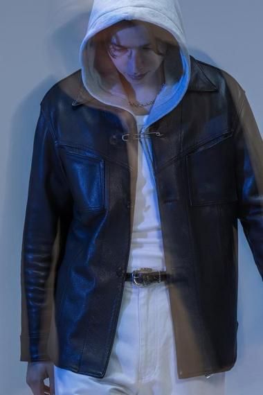 #0027 WEST COAST SHIRT -GOAT SKIN- BLACK