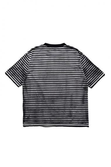 Seepage Border Crewneck Tシャツ MINEDENIM Seepage Border Crewneck T-SH | MINEDENIM - イエローケーキ