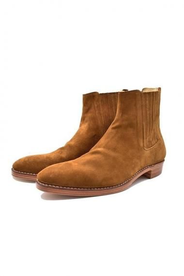 25SS Suede Leather Western Side Gore Boots BRN