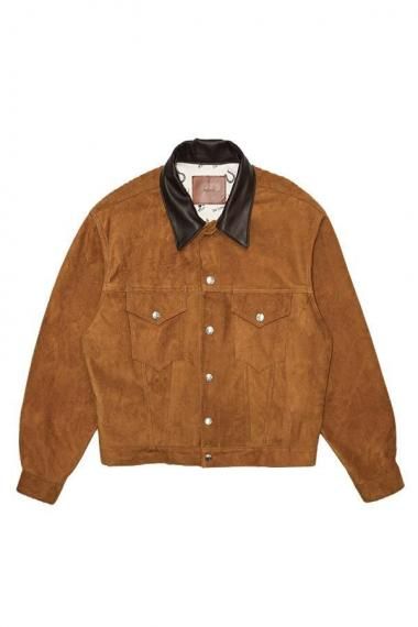 #0027 TRUCKER JACKET -HORSE SUEDE- BROWN