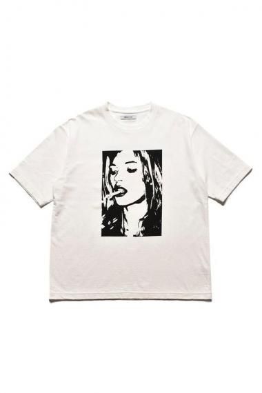 25SS Monochrome Two tone Face Crewneck T-SH WHT