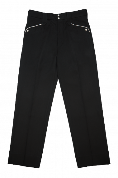 #0028 WESTERN PIPING SRT TROUSERS -RAYON GABARDINE- BLACK