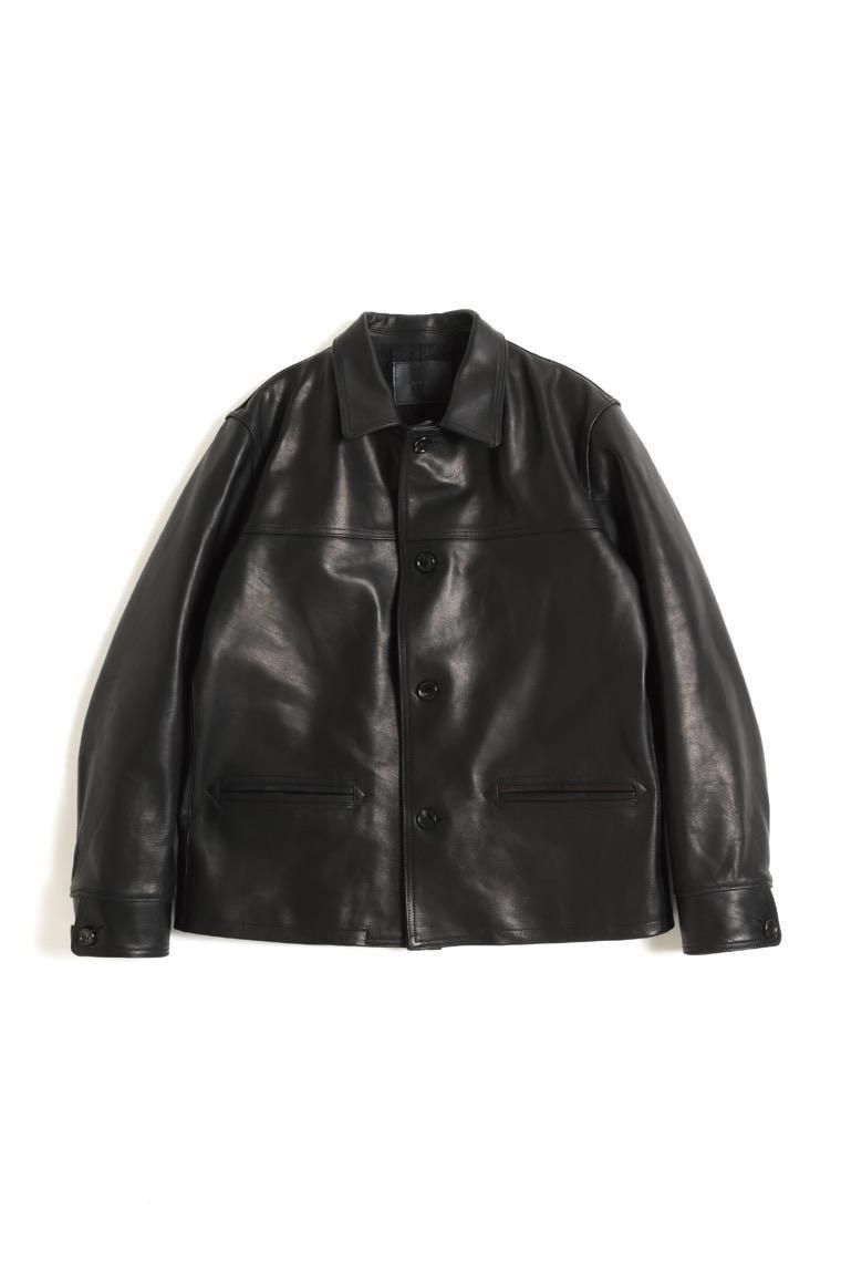 #0028 CAR COAT -HORSE HIDE- BLACK