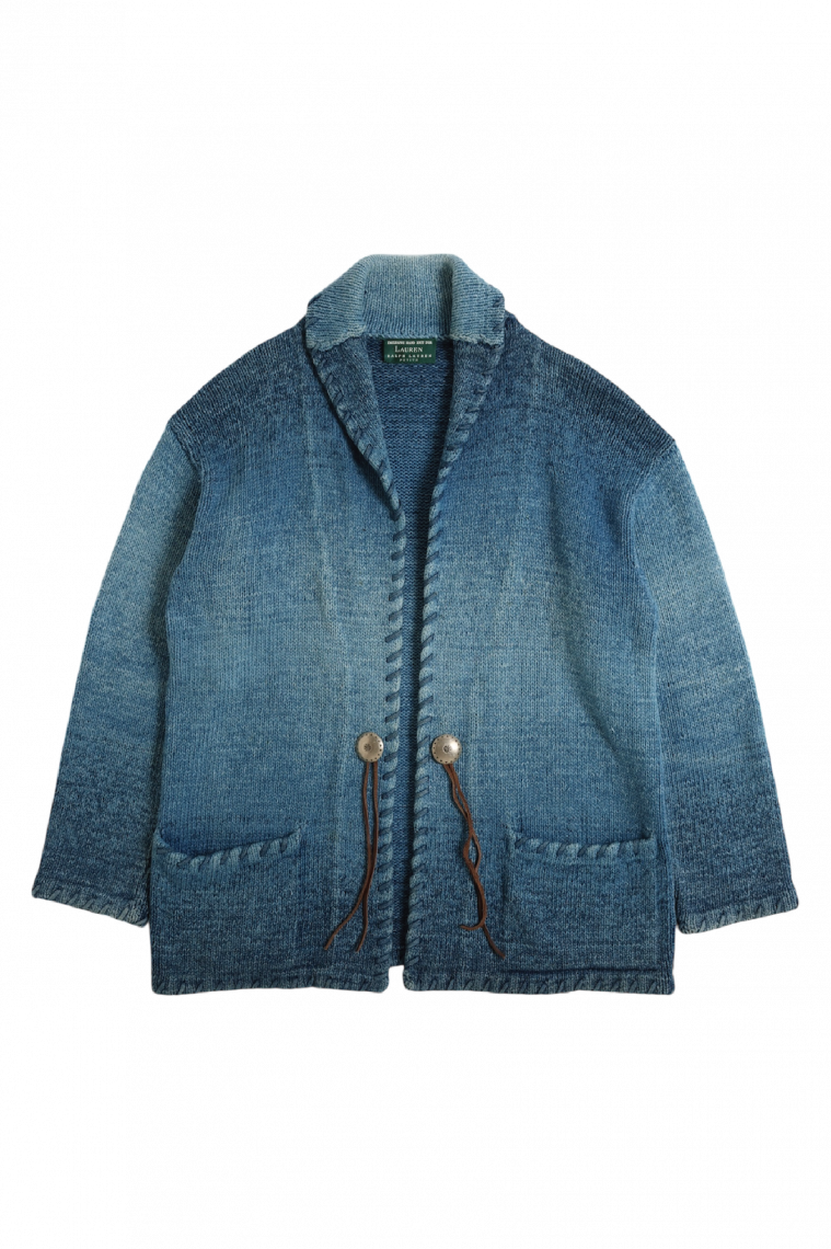 Indigo Shawl Collar Semi Gown