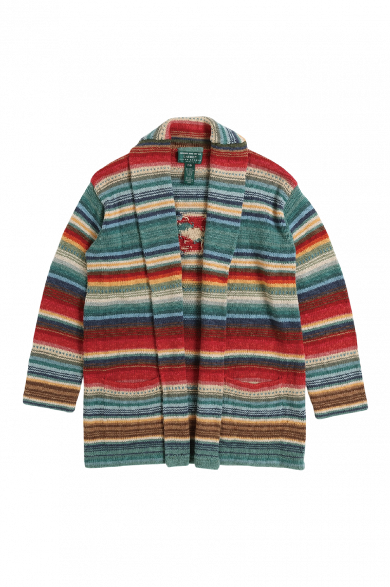 Multi Border Shawl Collar Semi Gown