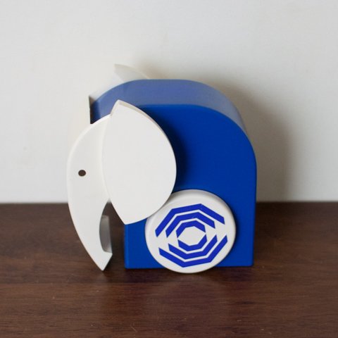DENMARK BLUE/WHITE ELEPHANT COIN BANK